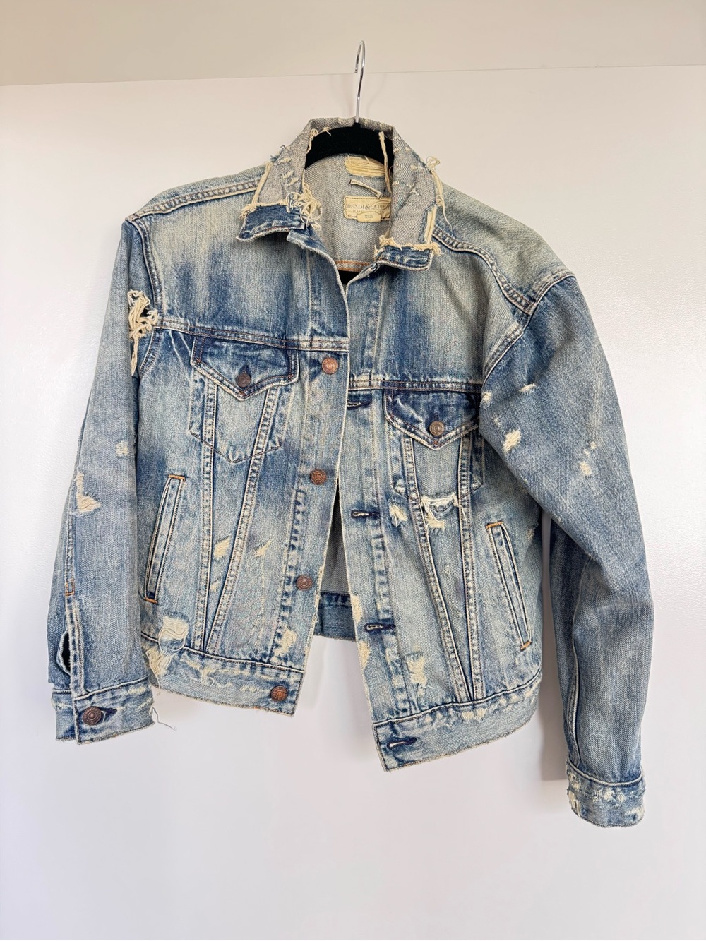 Denim & Supply Ralph Lauren Distressed Light Wash Denim Jacket - Blue